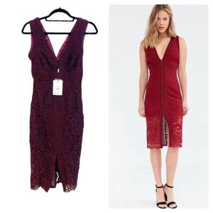 MORGAN WOMEN'S BURGUNDY LACE DRESS Size XS